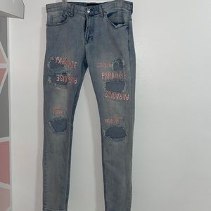 PACSUN Mens Distressed Paradise Jeans. Size 31 x 32.